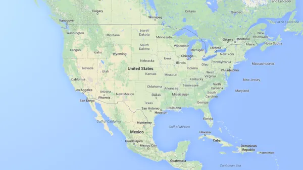 Google maps screengrab of the United States