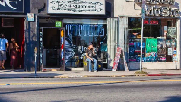 Cool shops along Melrose Avenue in Los Angeles.