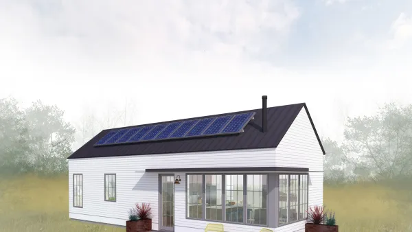 Rendering of white cottage-style ADU