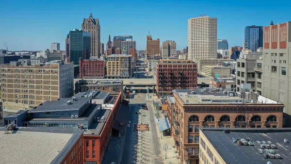 An aerial view of Milwaukee’s Third Ward.