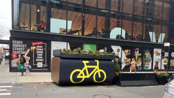 Oonee secure bike parking pod on New York City street