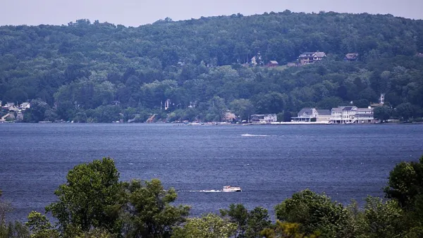 View of Saratoga Lake from shore
