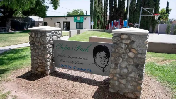 Sign for Chepa's Park, Barrio Logan, Santa Ana, CA