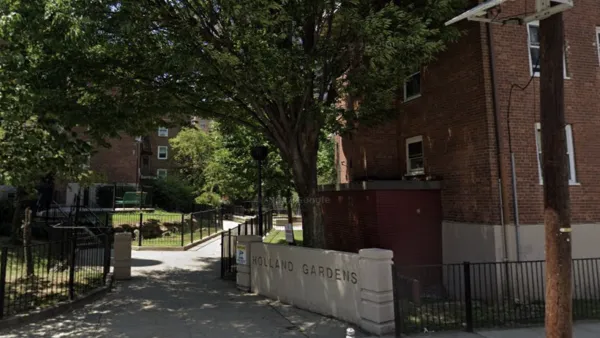Google street view of Holland Gardens public housing complex