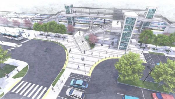Drawing of proposed train station for North Valley Rail