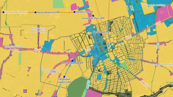 Screenshot of Long Island Zoning Atlas zoning map with overlays.
