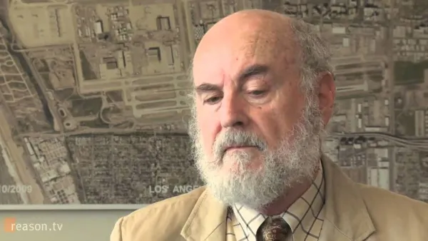 Close-up of Donald Shoup during interview.
