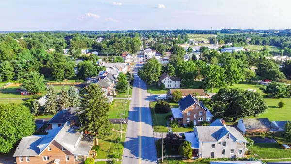 Aerial view of Main Street, Shrewsbury, Pennsylvania