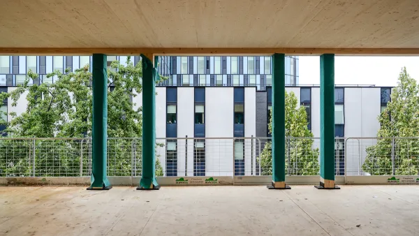 View from inside York House adaptive reuse building in London.