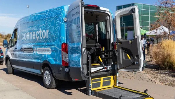 Blue Denver Connector transit van with wheelchair lift