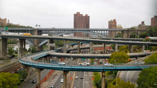 The ramps of the interchange between the Major Deegan Expressway and the Cross Bronx Expressway