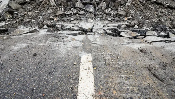 Crumbling road