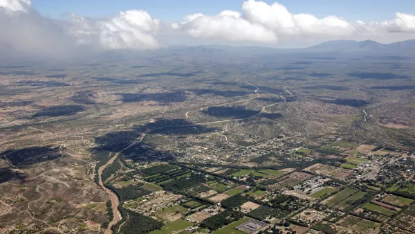 The San Pedro River where it passes through Saint David, south of Benson, Arizona.