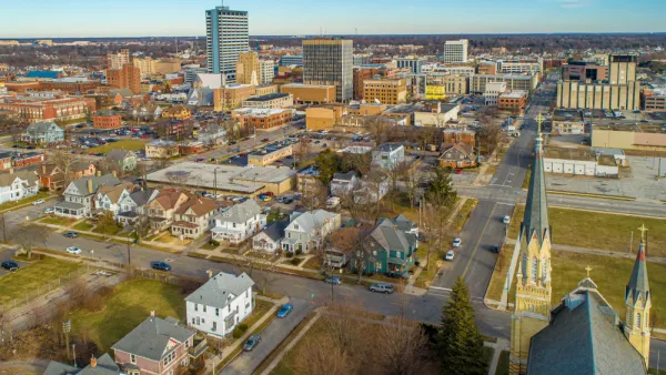 Aerial view of South Bend, Indiana