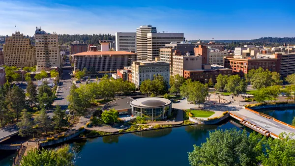 Aerial view of downtown Spokane, Washington