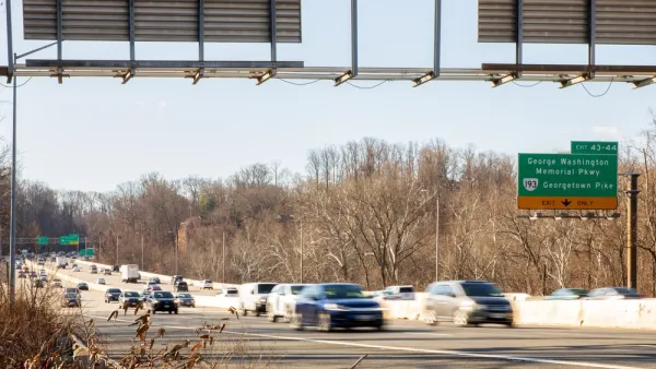 Cars driving on the American Legion Bridge in Maryland