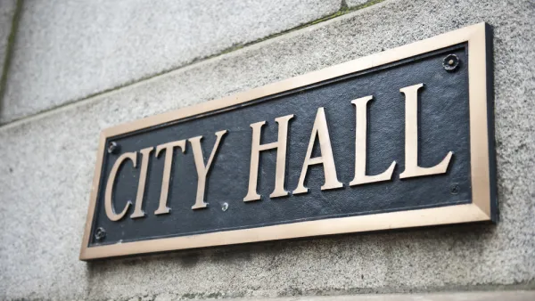 Plaque with City Hall engraved