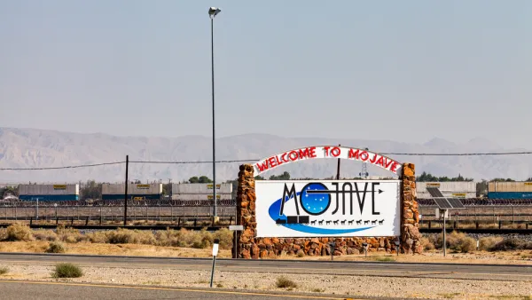 Town sign for Mojave, California