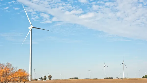 Wind turbines on farm in Paulding County, Ohio