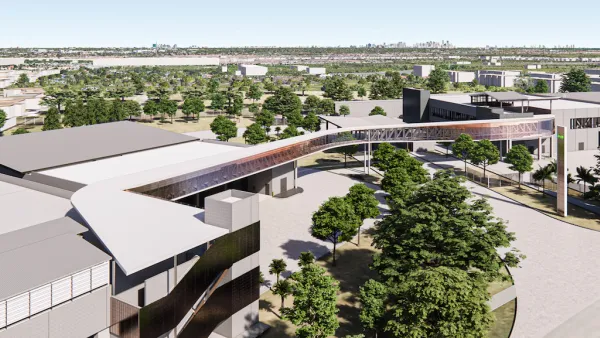 Rendering of electric bus terminal in Miami, Florida.